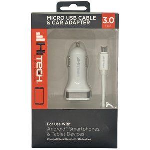Micro USB cable with car adapter 3ft